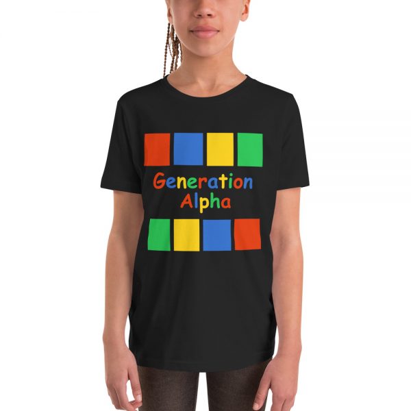Generation Alpha Colored Blocks – Youth Short Sleeve T-Shirt - Black